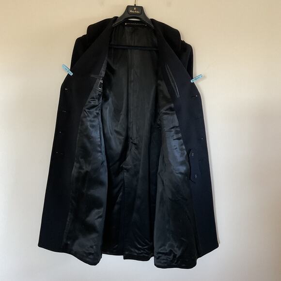 VTG 1942 WWII USN Navy Officers Bridgecoat Peacoat Wool Sz 38 Black Named Dated - Picture 11 of 16